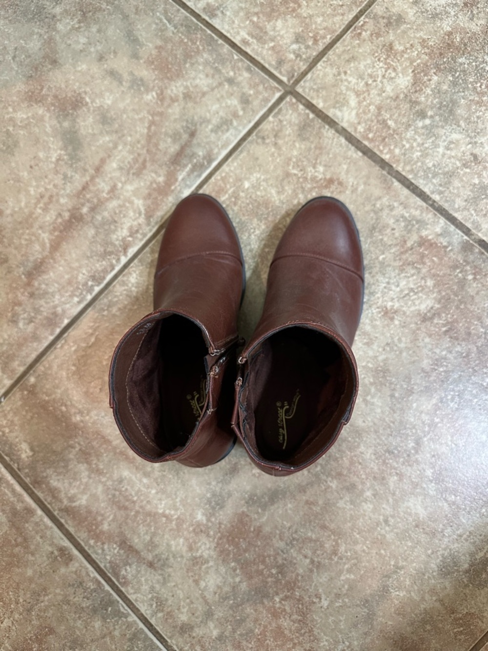 Easy Street Women's Brown Heeled Ankle Boots